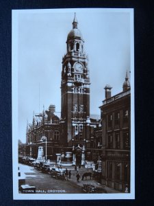 London CROYDON Town Hall - Old RP Postcard