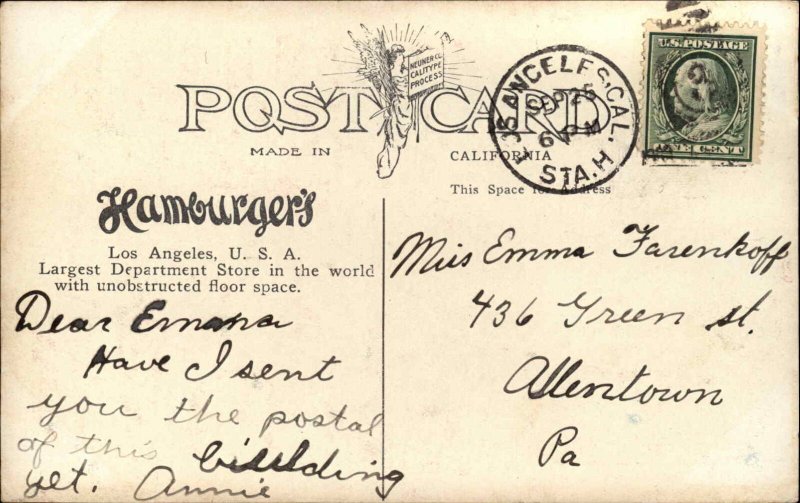 Los Angeles Hamburger's Department Store Interior Multi View c1910 postcard