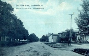 Circa 1910 East Main St.Loudinville, OH Vintage Post Card