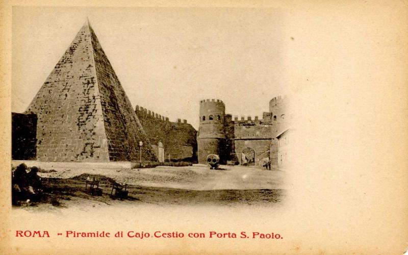 Italy - Rome. Pyramid of Cajo. St Paul Entrance