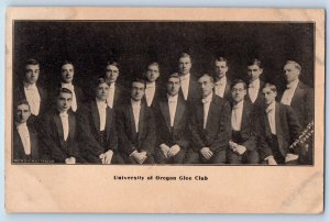 Eugene Oregon Postcard University Glee Club Men Photoshoot c1910 Vintage Antique