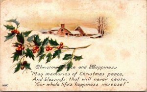 VINTAGE POSTCARD CHRISTMAS GREETINGS MADE IN U. S. A. c. 1920