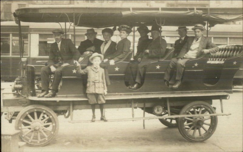 Buffalo NY Silver Star Sightseeing Bus c1910 Real Photo Postcard