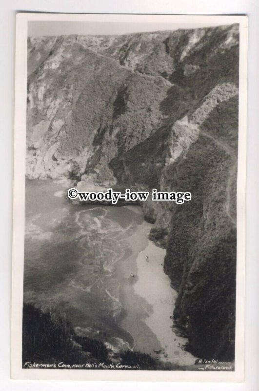 tp9849 - Cornwall - Looking down to Fisherman's Cave, & Hell's Mouth - postcard