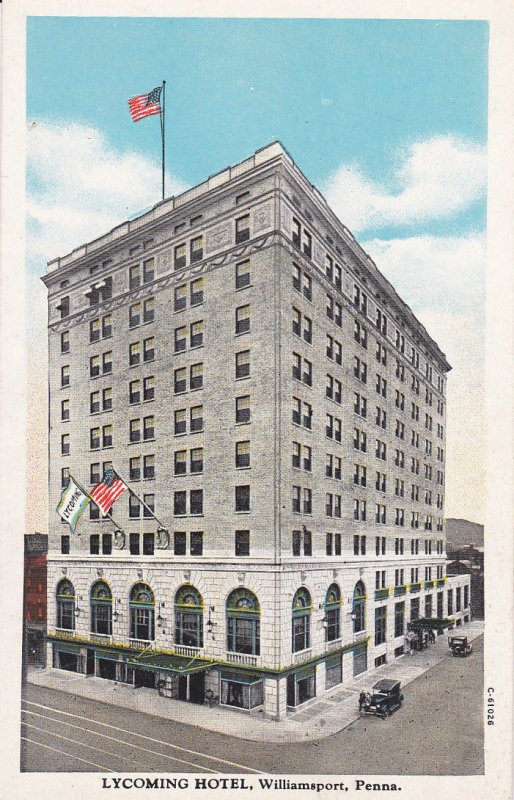 WILLIAMSPORT, Pennsylvania, 1900-1910´s; Lycoming Hotel, Classic Cars