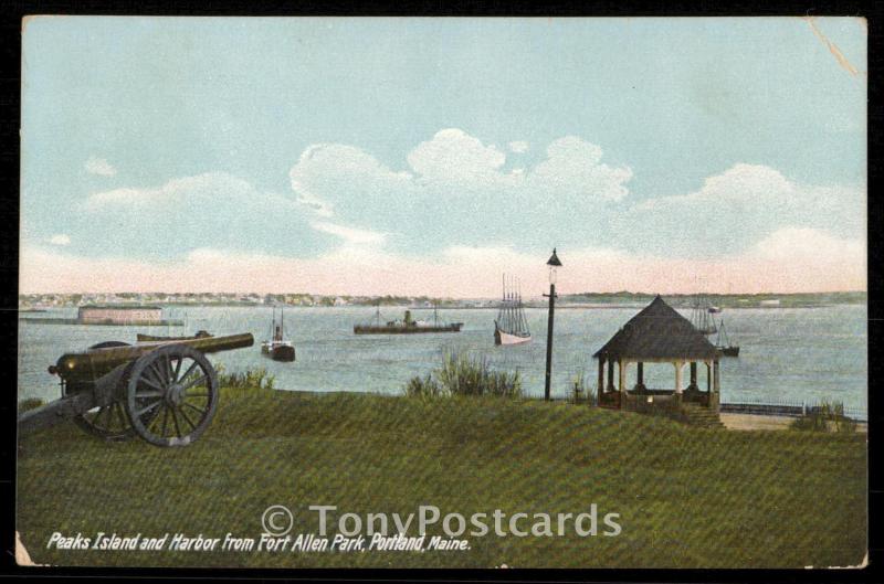 Peaks Island and Harbor from Fort Allen Park, Portland, Maine