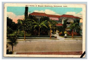 Vintage 1920's Postcard Actor Bryant Washburn Home Hollywood California