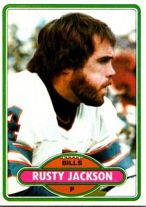 1980 Topps Football Card Rusty Jackson P Buffalo Bills sun0325