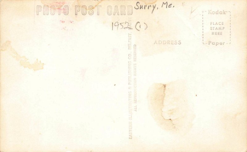 Surry ME  in 1952 Eastern Illustrating Publisher, Real Photo Postcard
