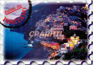 Postcard Modern Costeira Amalfi Saluti da Positano di Notte