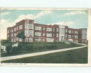 Damaged Trimmed W-Border FROEBEL SCHOOL Gary Indiana IN E2820