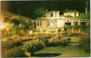 postcard Victoria BC Canada - Butchart Gardens -  Italian Garden Illuminated