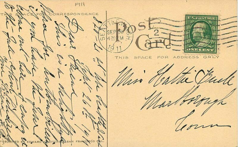 Seattle Washington auto Mt Baker Park Boulevard 1911 Postcard Mitchell 21-4700