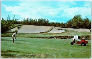 VINTAGE POSTCARD FAMOUS 17th HOLE AT KEBO VALLEY GOLF CLUB AT BAR HARBOR MAINE