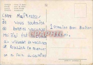 Postcard Modern Venice Rialto Bridge Boat