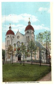 St John's Catholic Church Hot Springs Arkansas Ak Postcard