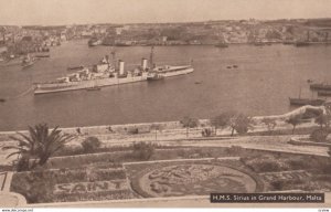 MALTA, 1940s; H.M.S. Sirius in Grand Harbour