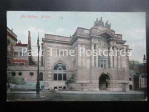 c1908 - Bristol: ART GALLERY showing building work or finishing of WALL