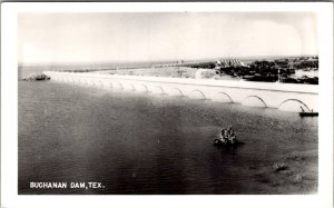 RPPC View of Buchanan Dam, TX Vintage Postcard V67