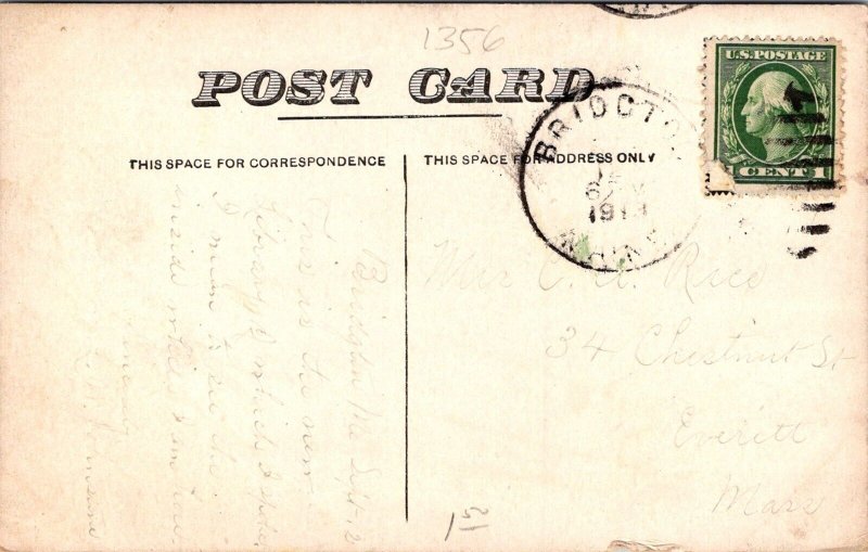 Davis Memorial Library, Bridgton ME c1910s Vintage Postcard W60