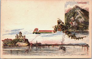Hungary Esztergom Visegrad Litho Postcard C089