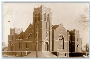 1911 First M.E. Church Hutchinson Kansas KS Posted RPPC Photo Postcard