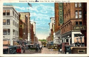 Iowa Des Moines Walnut Street Looking West From 7th Street