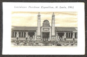 ST. LOUIS WORLD'S FAIR EXPO MINES & METALLURGY SILK NOVELTY POSTCARD (1904) !!!