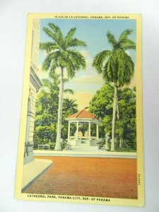 Plaza De La Catedral Panama Catherdral Park Panama City Vintage Postcard