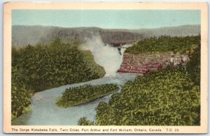 Postcard - The Gorge Kakabeka Falls, Twin Cities - Canada