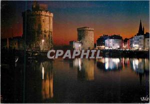 Modern Postcard La Rochelle (Charente Maritime) The Port seen Night