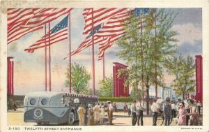 American Chicago Illinois 1933 International Exposition 12th Street Flags 1855