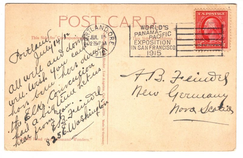 Columbia River, St Peter's Dome, Castle Rock, Oregon, Used 1906 Flag Cancel