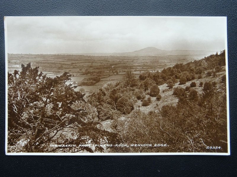 Shropshire THE WREKIN Wenlock from Edge Ippikin's Rock - Old RP Postcard