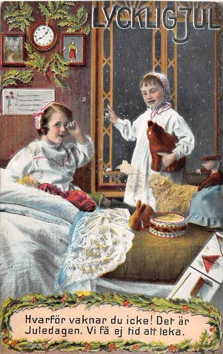 Lycklig Jul, Two children waiting up for Santa