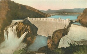 Arizona The Roosevelt Dam Hand Colored Still Postcard 21-11924