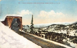 Train Emerging Snowshed Ogden Utah Route Southern Pacific Railway 1910 Postcard