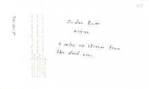 Six miles upstream from the Dead Sea Jordan River Jordan Non Postcard Backing 