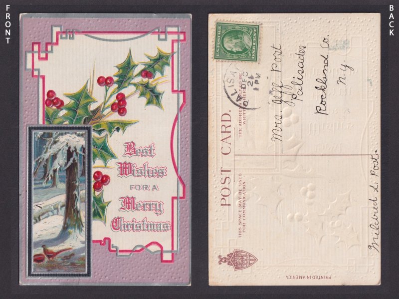 UNITED STATES, Postcard, Merry Christmas