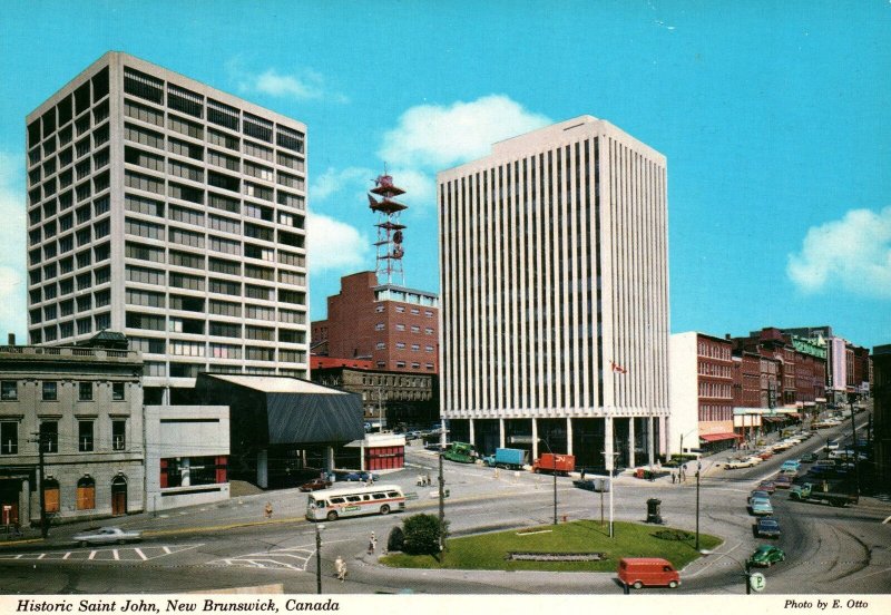 CONTINENTAL SIZE POSTCARD HISTORIC SAINT JOHN NEW BRUNSWICK CANADA 1970s