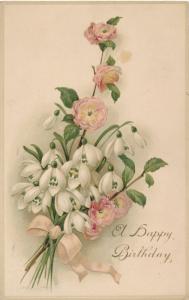 Flowers for a Happy Birthday Greetings - pm 1915 - DB