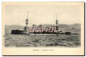 Old Postcard Boat War Toulon harbor Breastplate