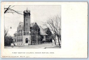 Cedar Rapids Iowa IA Postcard First Baptist Church Building Exterior View 1905