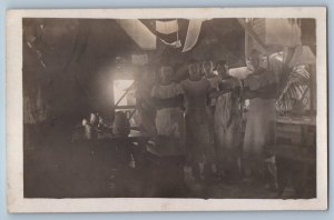 c1910's Kitchen Interior Military Panama RPPC Photo Unposted Antique Postcard