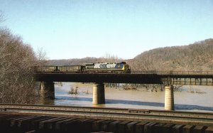 Vintage Postcard CSX Transportation AC4400-CW Unit Number 26 With AC Train