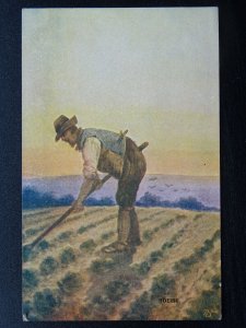 Country Farm Life HOEING THE CROP c1914 Postcard by Hildesheimer