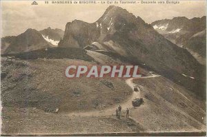 Postcard Old 99 Bagneres de Bigorre cervical tourmalet descent to bareges
