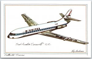 Airplane Sud Aviation Caravelle VI-R French Aircraft Collection Series Postcard