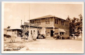 K11/ Cross Lake Minnesota RPPC Postcard c30s Gas Station Golden Rule Resort 756