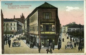 poland, PRZEMYŚL, Ul. Franciszkańska i Kazimierzowska, Old Car (1917) Postcard